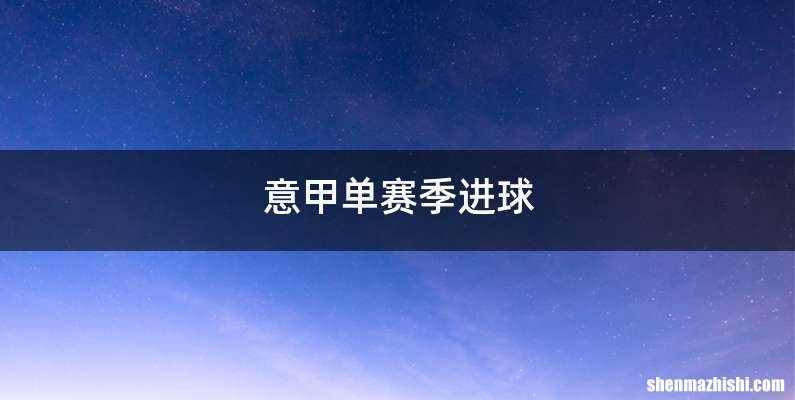 意甲单赛季进球