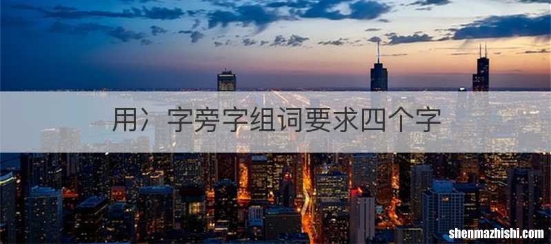 用冫字旁字组词要求四个字