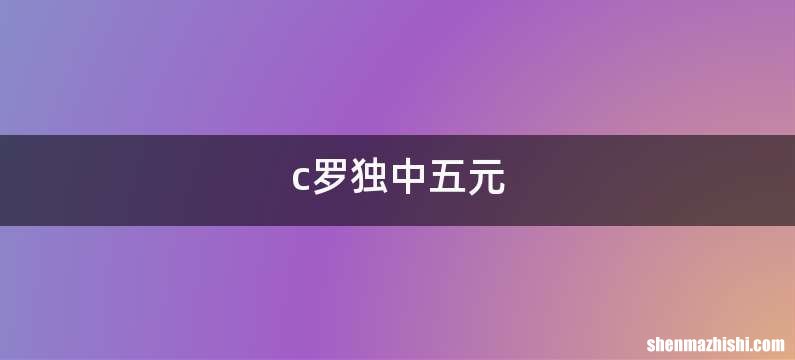 c罗独中五元