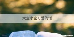 大宝小宝可爱的话