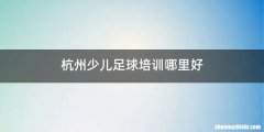 杭州少儿足球培训哪里好