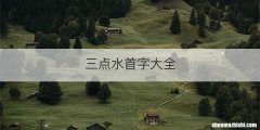 三点水首字大全