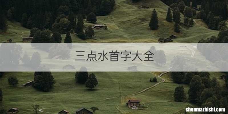 三点水首字大全