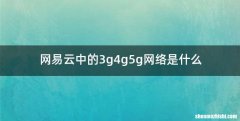网易云中的3g4g5g网络是什么
