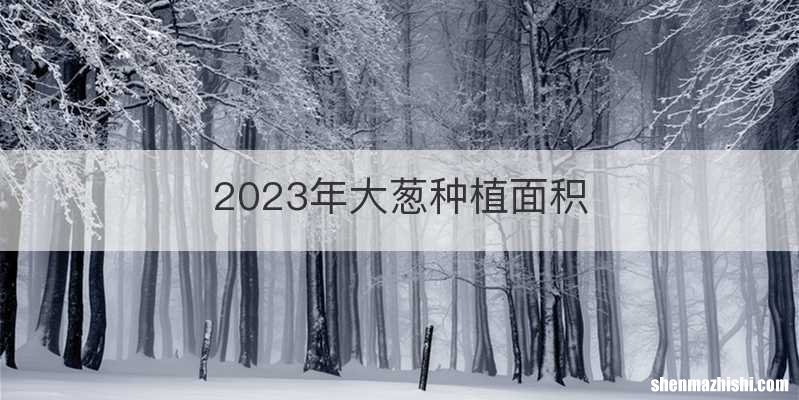 2023年大葱种植面积