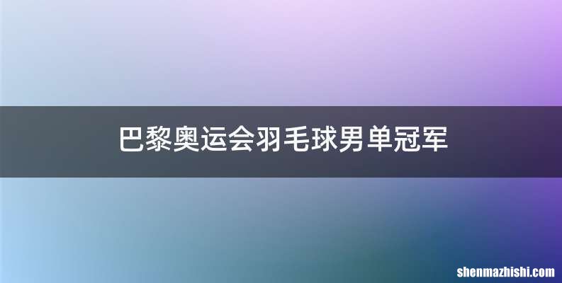 巴黎奥运会羽毛球男单冠军