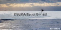 征信报告查的结果一样吗