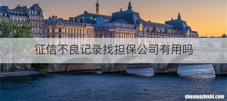 征信不良记录找担保公司有用吗