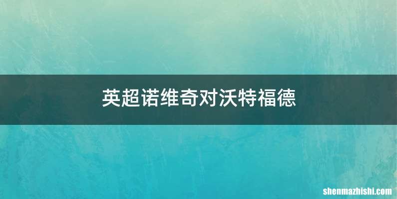 英超诺维奇对沃特福德