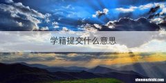 学籍提交什么意思