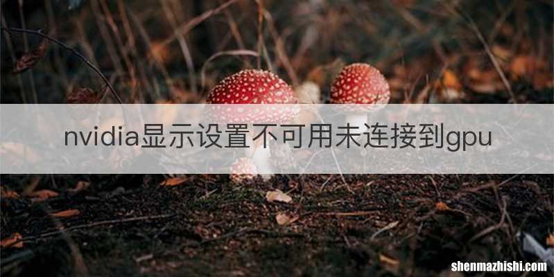 nvidia显示设置不可用未连接到gpu