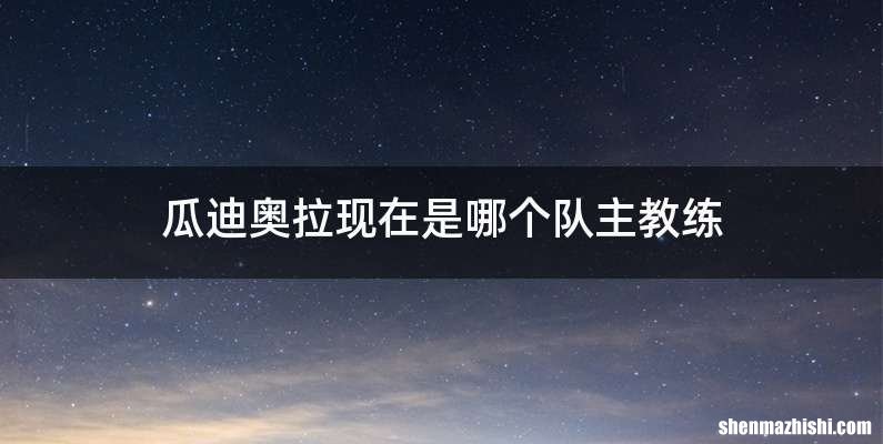 瓜迪奥拉现在是哪个队主教练