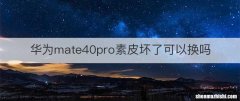 华为mate40pro素皮坏了可以换吗