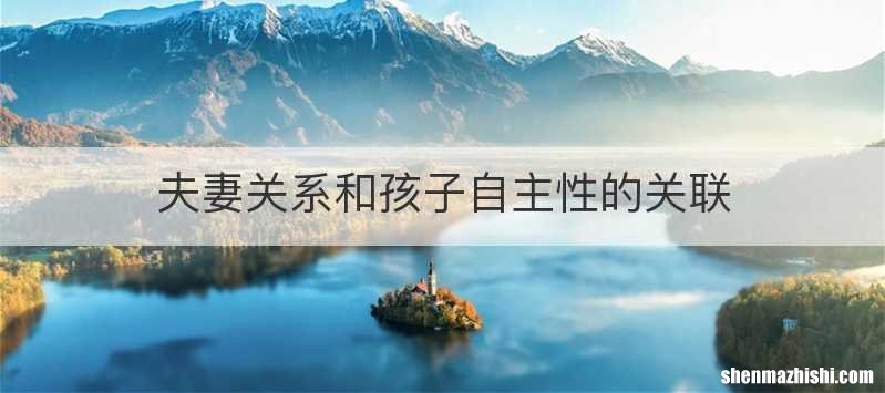 夫妻关系和孩子自主性的关联
