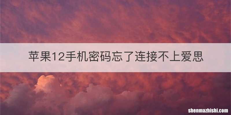 苹果12手机密码忘了连接不上爱思