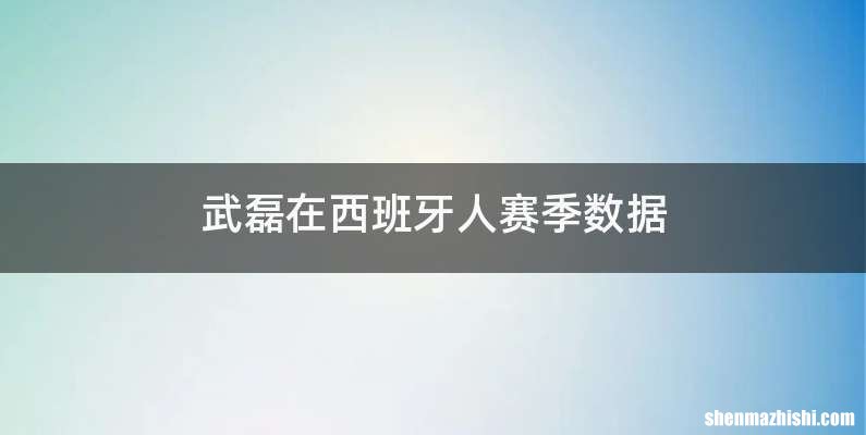 武磊在西班牙人赛季数据