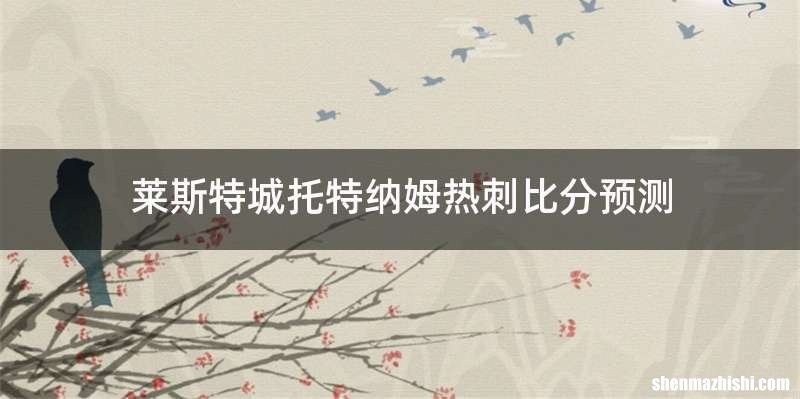 莱斯特城托特纳姆热刺比分预测