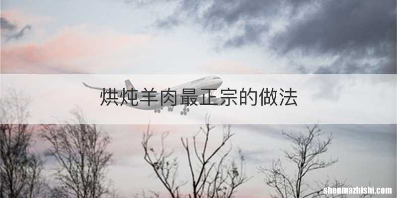 烘炖羊肉最正宗的做法