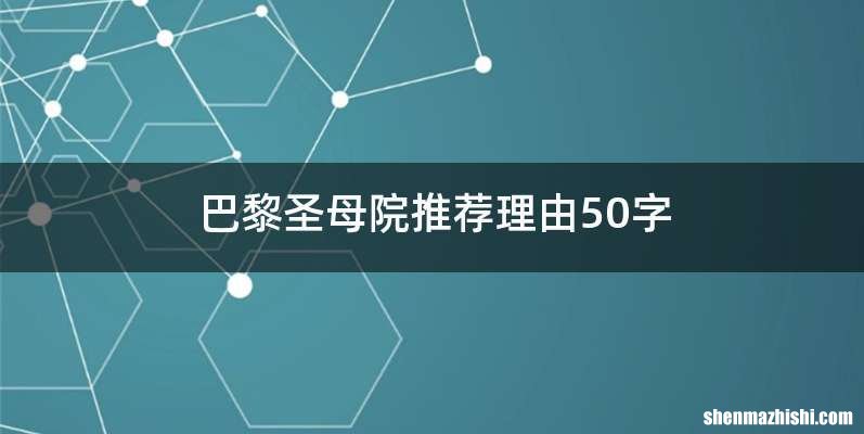 巴黎圣母院推荐理由50字