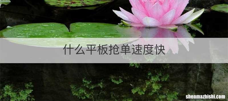 什么平板抢单速度快