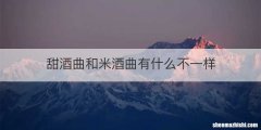 甜酒曲和米酒曲有什么不一样