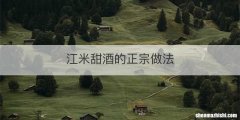 江米甜酒的正宗做法