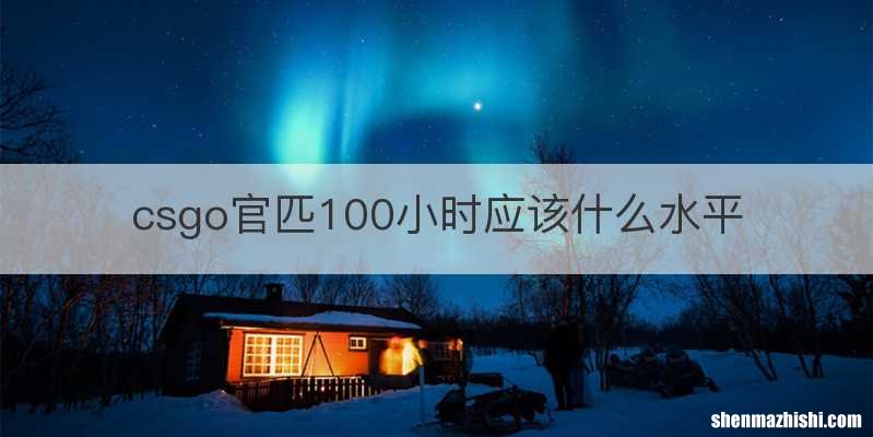 csgo官匹100小时应该什么水平