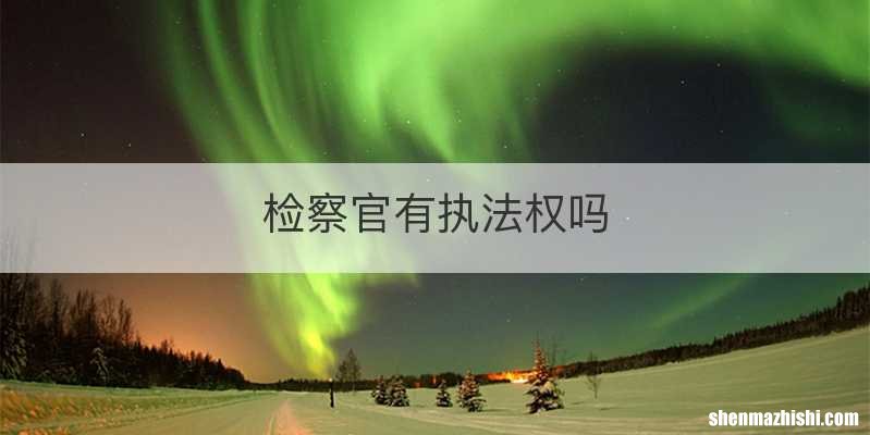 检察官有执法权吗