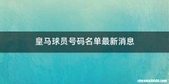 皇马球员号码名单最新消息