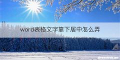 word表格文字靠下居中怎么弄