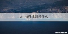 word行标题是什么