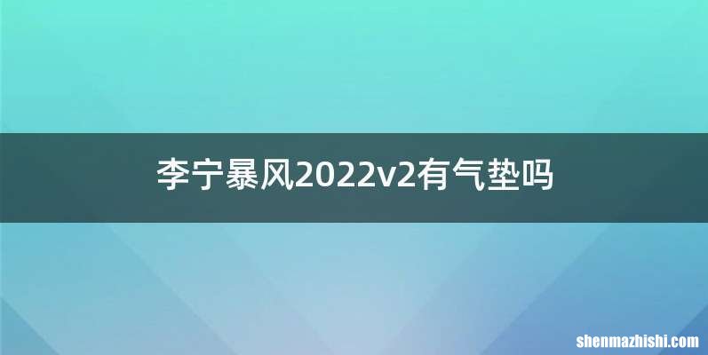 李宁暴风2022v2有气垫吗