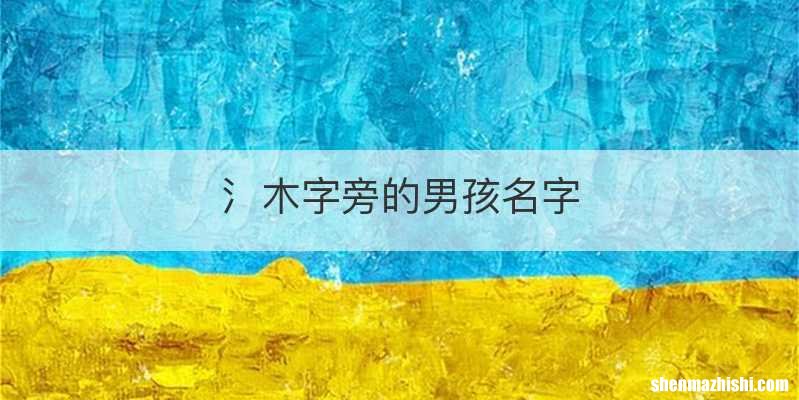 氵木字旁的男孩名字