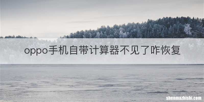 oppo手机自带计算器不见了咋恢复