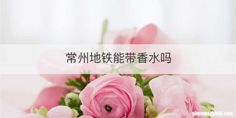 常州地铁能带香水吗