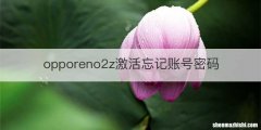 opporeno2z激活忘记账号密码