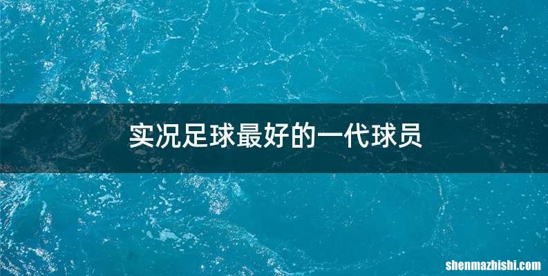 实况足球最好的一代球员