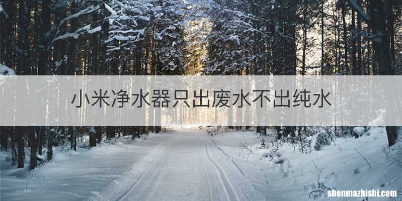 小米净水器只出废水不出纯水