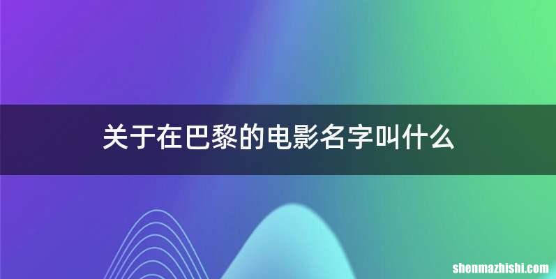 关于在巴黎的电影名字叫什么