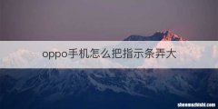 oppo手机怎么把指示条弄大
