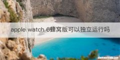 apple watch 6蜂窝版可以独立运行吗