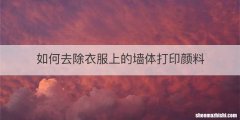 如何去除衣服上的墙体打印颜料