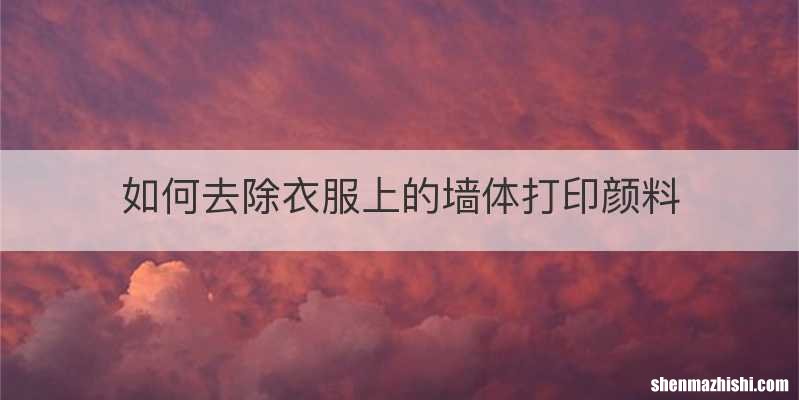 如何去除衣服上的墙体打印颜料