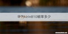华为kirin810帧率多少