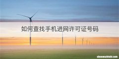 如何查找手机进网许可证号码