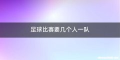 足球比赛要几个人一队