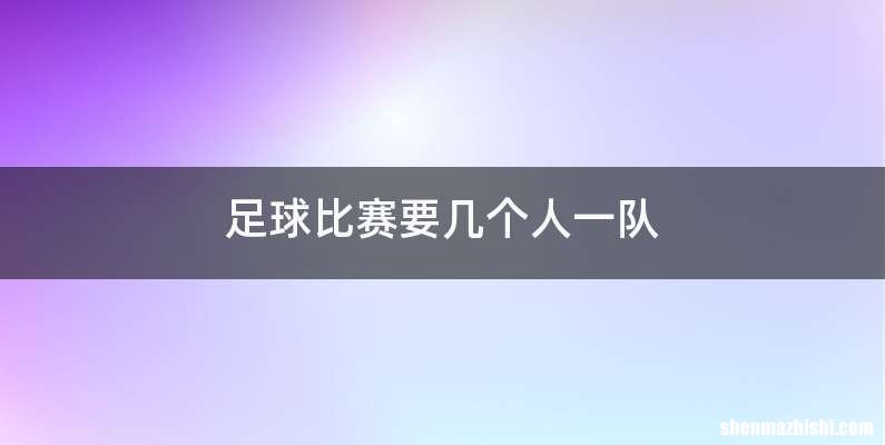 足球比赛要几个人一队