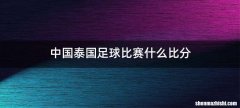 中国泰国足球比赛什么比分