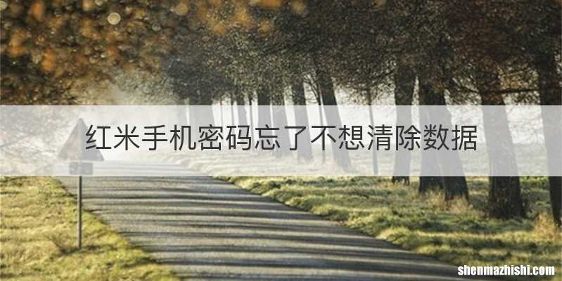 红米手机密码忘了不想清除数据