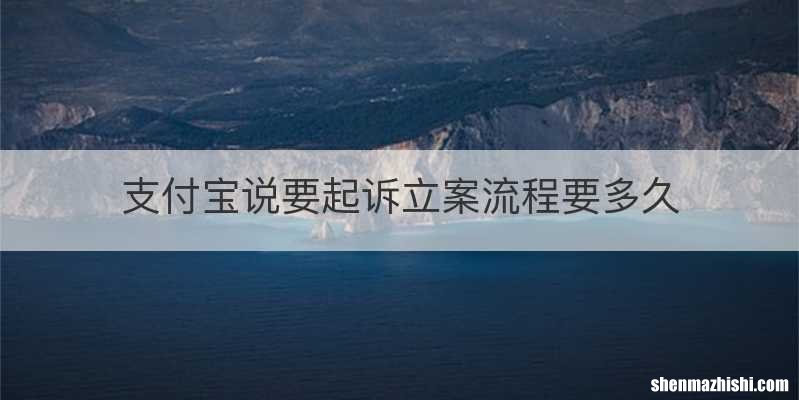 支付宝说要起诉立案流程要多久